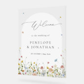 Frühjahrs-Wildblume-Garten Blumenzwiese Willkommen Acrylschild (Winkel)