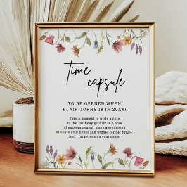 Frühjahrs-Wildblume Geburtstag Zeitkapsel Zeichen Poster