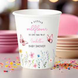 Frühjahrs-Wildblume Girl-Babydusche Papiertüten Pappbecher