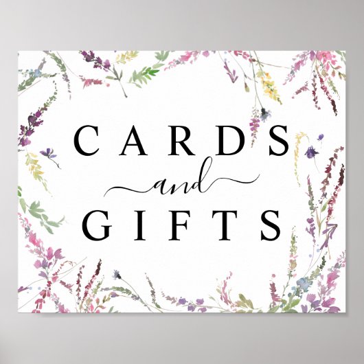 Frühjahrs-Wildblume Hochzeitskarten & Geschenkguts Poster (Vorne)