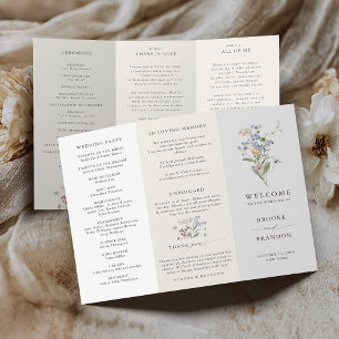 Frühjahrs-Wildblume-Hochzeitsprogramm "Meadow Gard
