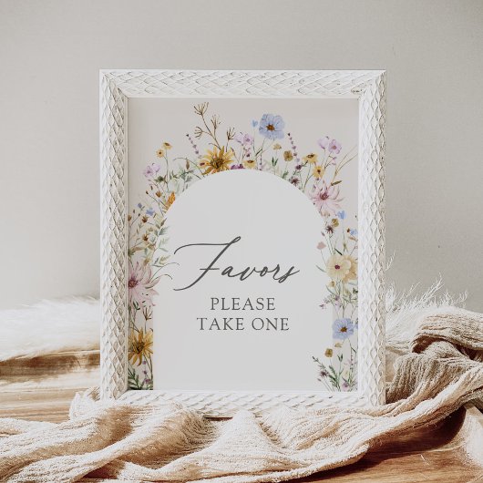 Frühjahrs-Wildblume Kinderdusche bevorzugt Schild