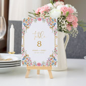 Frühjahrs-Wildblume Meadow Wedding-Tischnummer Tischnummer