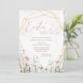 Frühjahrs-Wildblume Osterfeier Einladung (Stehend Vorderseite)