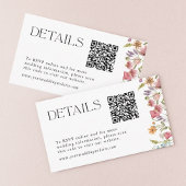 Frühjahrs-Wildblume QR-Code Hochzeitdetails Begleitkarte