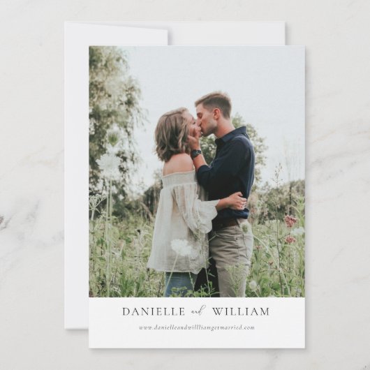 Frühjahrs-Wildblume Save the Date Einladung Hochze (Rückseite)