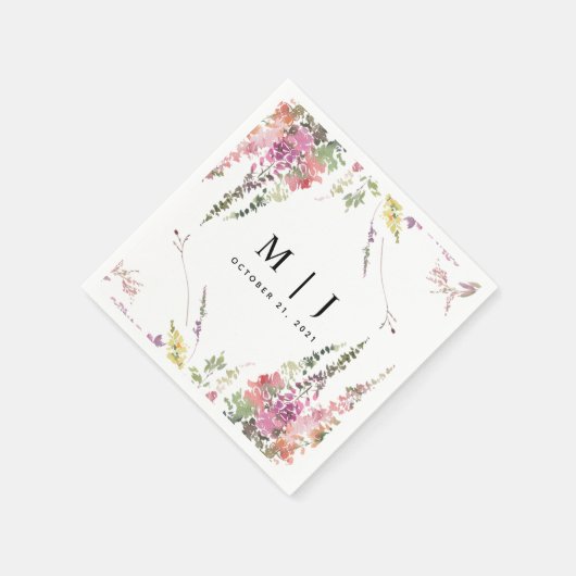 Frühjahrs-Wildblume Serviette (Ecke)