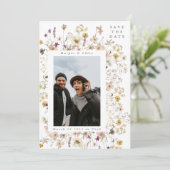 Frühjahrs-Wildblume Watercolor Hochzeit Save The Date (Stehend Vorderseite)