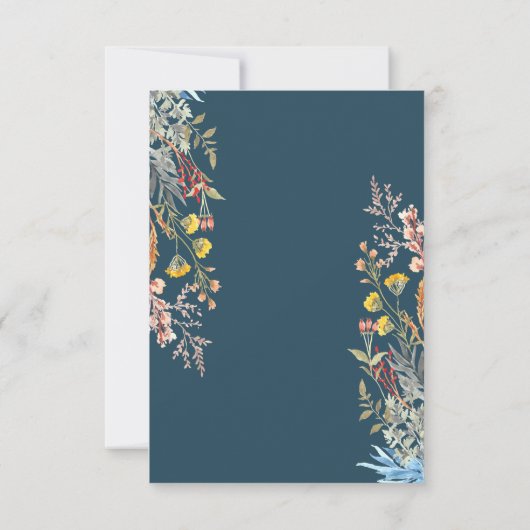 Frühjahrs-Wildblume Wiese Dried Empfang Einladung (Rückseite)