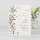 Frühjahrs-Wildblume Wiesen-Garten-Hochzeit Einladung (Stehend Vorderseite)