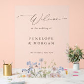 Frühjahrs-Wildblume Wiesen-Garten Hochzeit Willkom Acrylschild (Hochzeit)