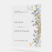 Frühjahrs-Wildblume Wiesen-Garten Hochzeit Willkom Acrylschild (Winkel)