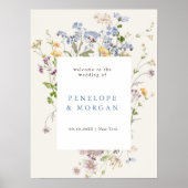 Frühjahrs-Wildblume Wiesen-Garten Hochzeit Willkom Poster (Vorne)