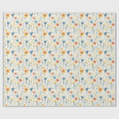 Frühjahrs-Wildblumen auf Off White Geschenkpapier (Flach)