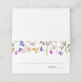 Frühjahrs-Wildblumen Babyname-Platzkarten Platzkarte (Außenseite Aufgefaltet)
