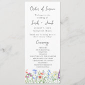Frühjahrs-Wildblumen-Boho-Gartenhochzeitsprogramm Programm (Vorderseite)