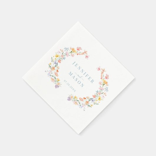 Frühjahrs-Wildblumen-Hochzeit Serviette (Ecke)