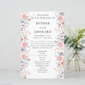 Frühjahrs-Wildblumen-Hochzeitsprogramm in bunten F (Stehend Vorderseite)