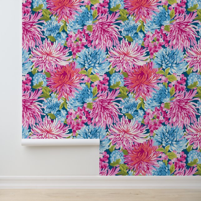 Frühjahrsader und Blätter Tapete (Anwendung)