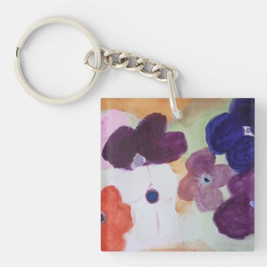Frühjahrsanemonen Acrylring Schlüsselanhänger (Vorderseite)