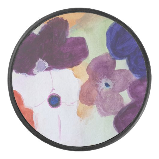 Frühjahrsanemonen Eishockey Puck (Vorderseite)