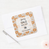 Frühjahrsankündigung über Marketing-Sicherheiten Quadratischer Aufkleber (Umschlag)