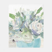 Frühjahrsanordnung - Aquarellbouquet Fleecedecke (Vorderseite)