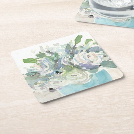 Frühjahrsanordnung - Aquarellbouquet Rechteckiger Pappuntersetzer (angewinkelt)