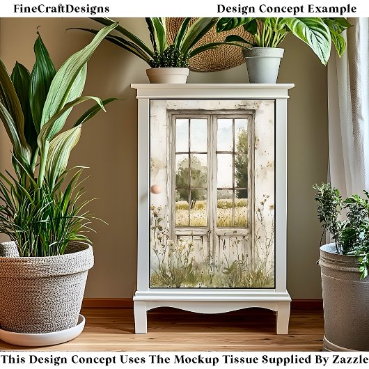 Frühjahrsansicht aus Gebäude Fenster AN4 Decoupage Seidenpapier