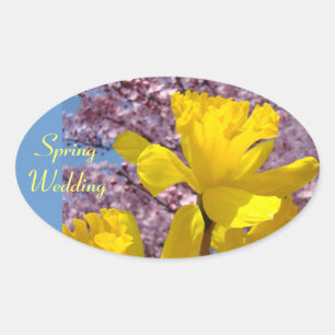 Frühjahrsaufkleber Einladungen Blumenkohl-Siegel Ovaler Aufkleber