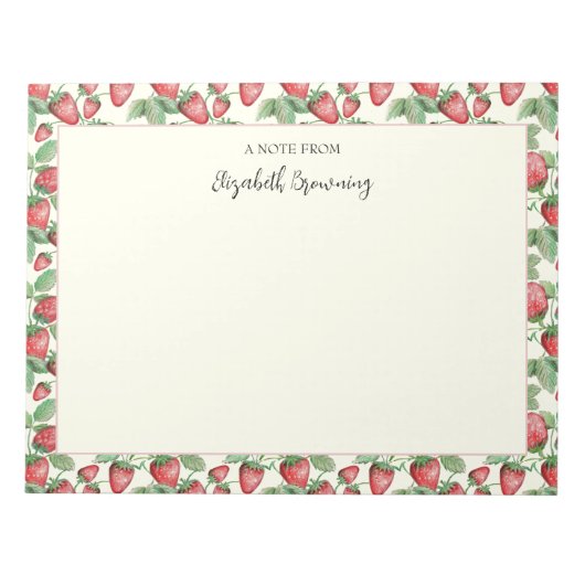 Frühjahrsbeeren HandIllustrierte Erdbeere Notizblock (Vorderseite)