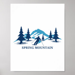 Frühjahrsberg Pennsylvania Skigebiet Skifahren Poster