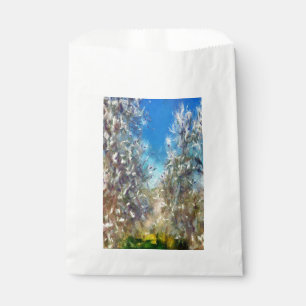 Frühjahrsblossom Almond Tree Pointillism Kunstwerk Geschenktütchen