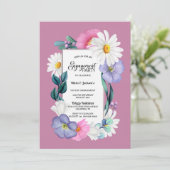 Frühjahrsblume-Engagement-Partei Einladung (Stehend Vorderseite)