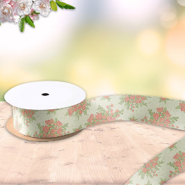 Frühjahrsblumen 2024 Peach Orange Floral Grand Chi Satinband