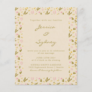 Frühjahrsblumen Botanische Hochzeitseinladung