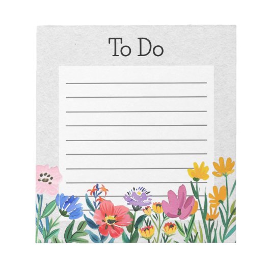 Frühjahrsblumen Botanischer Garten Notepad Todo Li Notizblock (Vorderseite)
