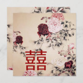Frühjahrsblumen Chinesisch Einladung zur Hochzeit (Vorne/Hinten)