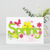 Frühjahrsblumen Einladungen (Stehend Vorderseite)