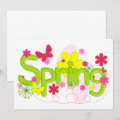 Frühjahrsblumen Einladungen (Vorne/Hinten)