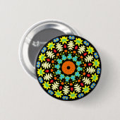 Frühjahrsblumen Kaleidoskop 11 Button (Vorne & Hinten)