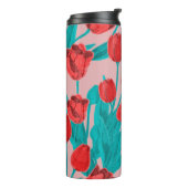 Frühjahrsblumen nahtloses Muster mit handgezeichne Thermosbecher (Nach links gedreht)