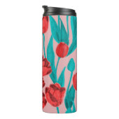 Frühjahrsblumen nahtloses Muster mit handgezeichne Thermosbecher (Nach rechts gedreht)