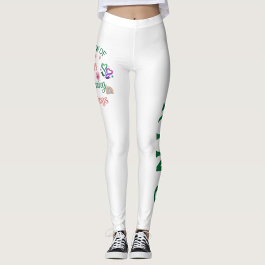 Frühjahrsblumen Regenbogen Zitate Jogger Leggings (Vorderseite)