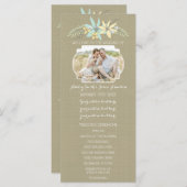 Frühjahrsblumen und Burlap-Foto-Hochzeitsprogramm Programm (Vorne/Hinten)