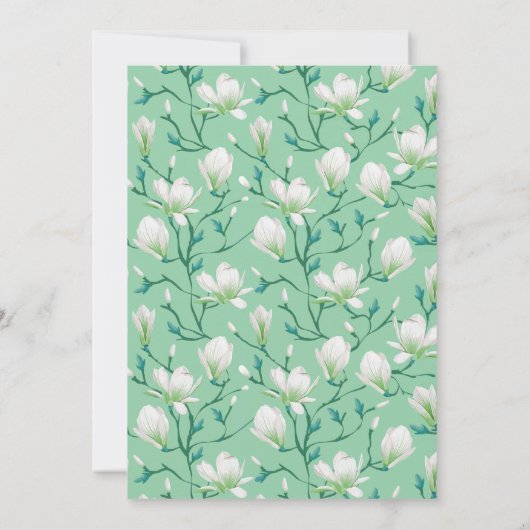 Frühjahrsblumengarten Hochzeit | Minze Einladung (Rückseite)