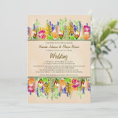 Frühjahrsblumenhochzeit Einladung (Stehend Vorderseite)