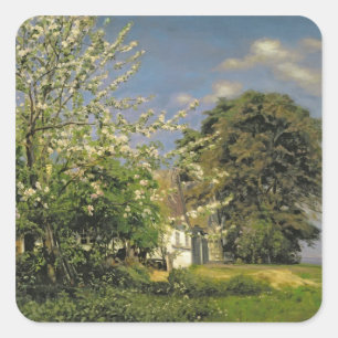 Frühjahrsblüte 1908 quadratischer aufkleber