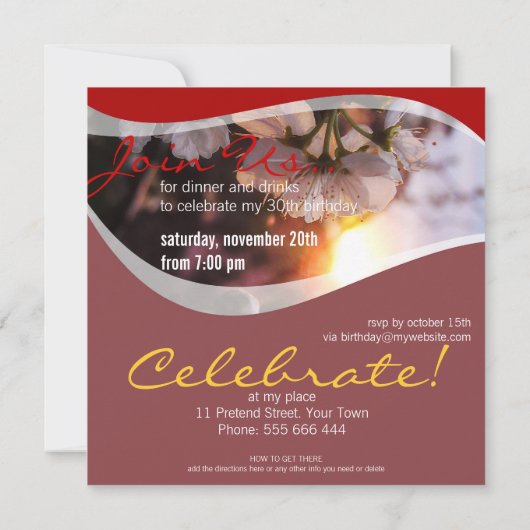 Frühjahrsblüte Blume Party Einladung (Rückseite)