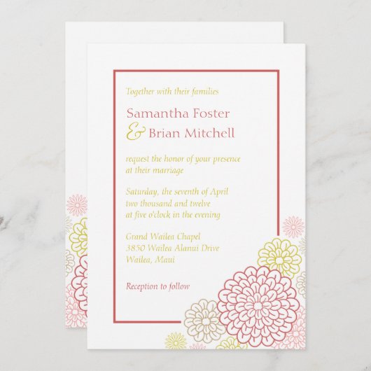 Frühjahrsblüte Einladung (Vorne/Hinten)